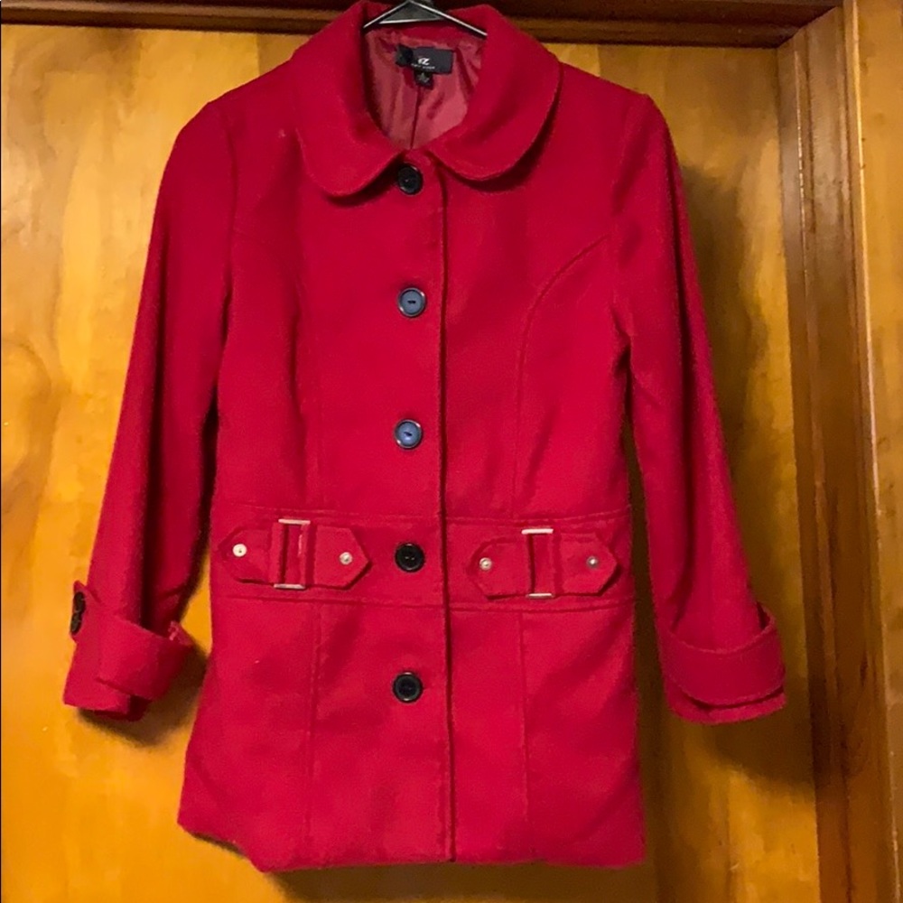 Juniors large woolish dress coat